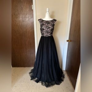 Pink and Black A Line Prom Dress. Excellent Condition.